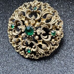 Emerald Rhinestones, 1950s Victorian Revival
